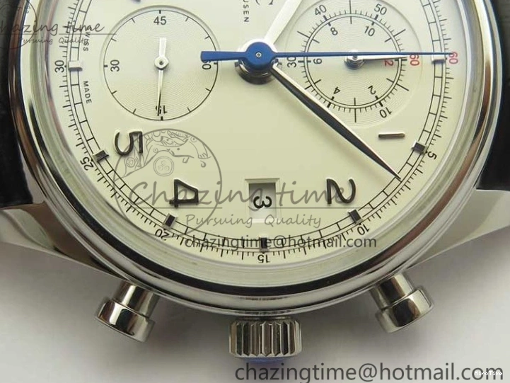 MIROTIME 0822 Portugieser Chrono  42 IW390403 ZF 1:1 Best Edition White Dial Blue Hand on Black Leather Strap A WellDesigned 7190